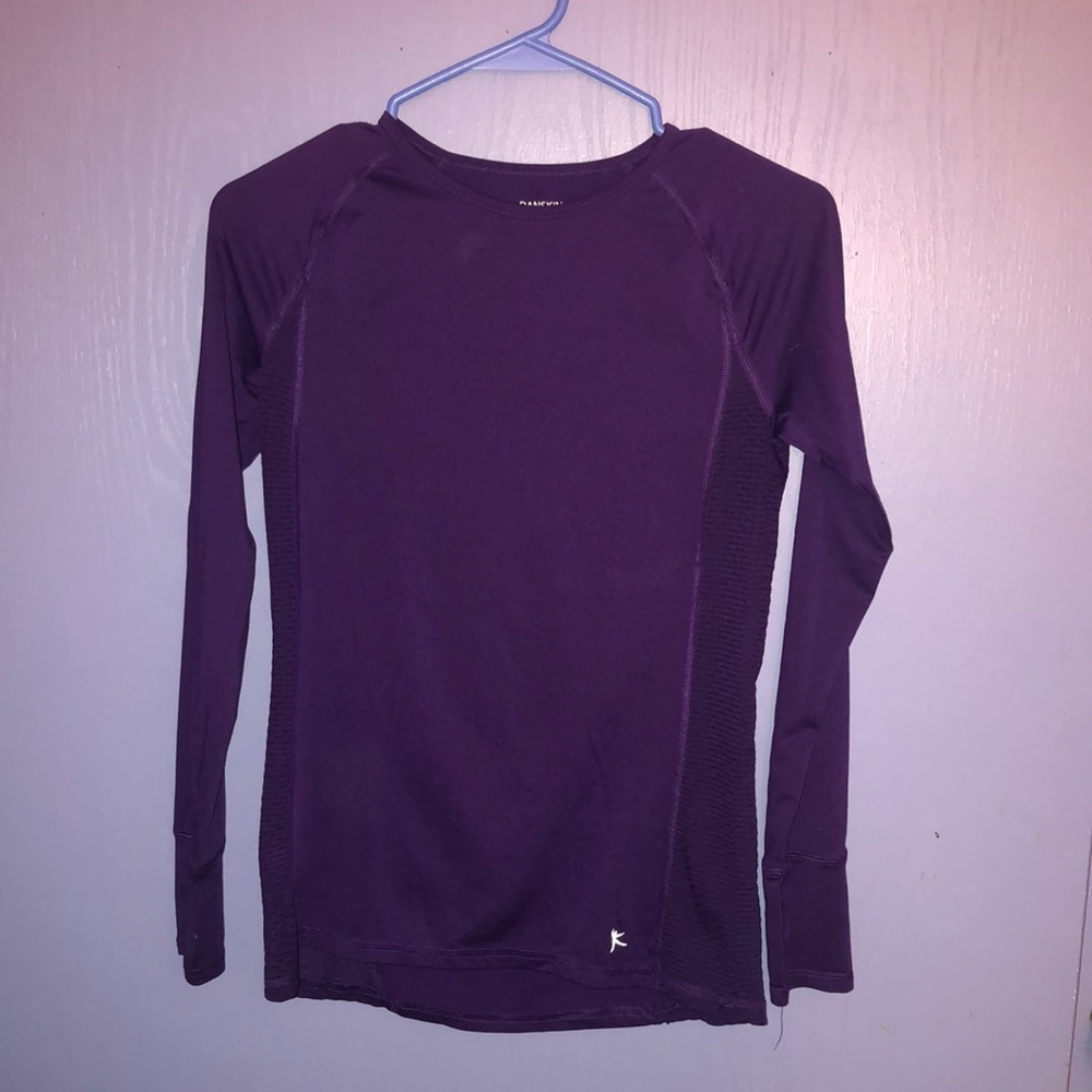 Long sleeve purple athletic shirt